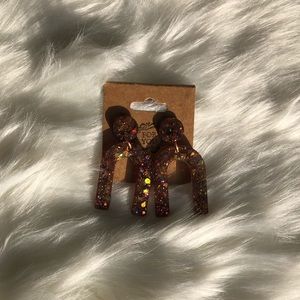 Glitter dangle earrings